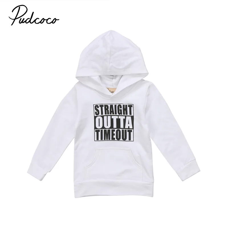 Детская хлопковая толстовка pudcoco с длинным рукавом черного и белого цвета|girls hooded