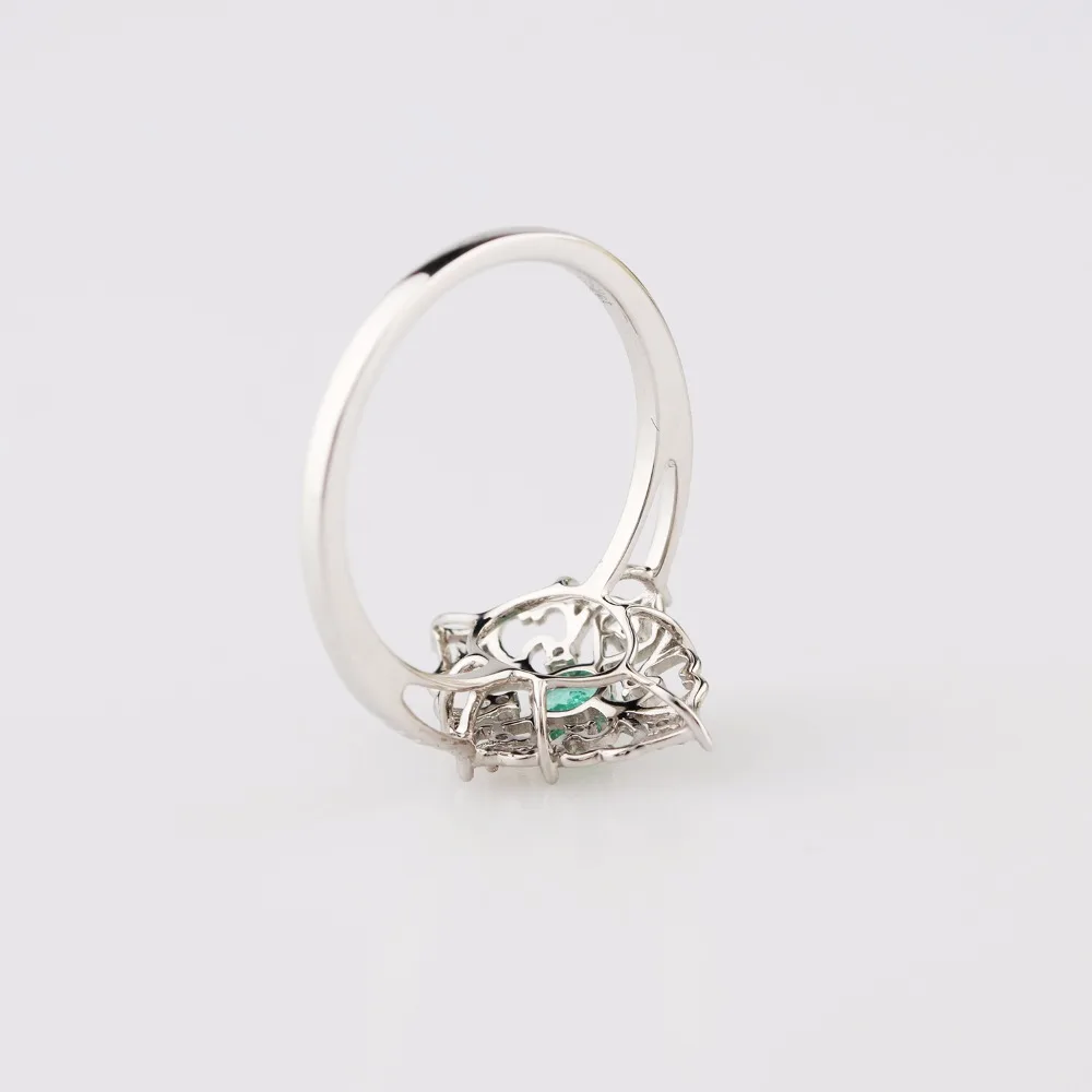 LASAMERO 0.18CT круглая форма натуральные изумрудные алмазные акценты арт деко