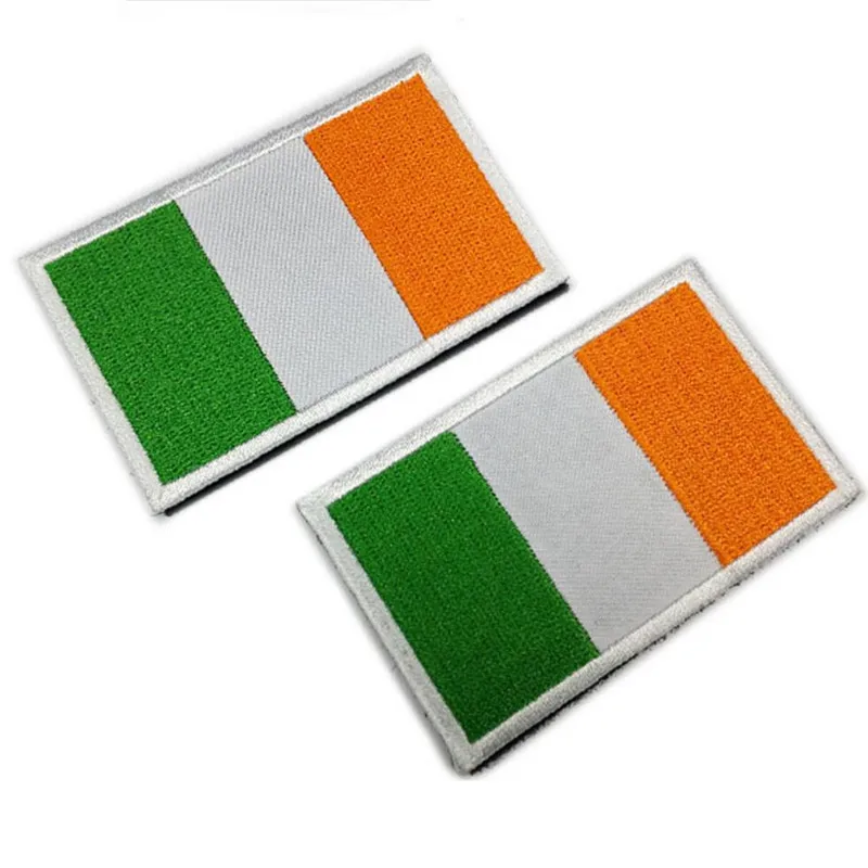 High Quality 3D Embroidered Ireland Flag Patch Sew On Clothes Armband Backpack Sticker DIY Applique 8CM X 5CM