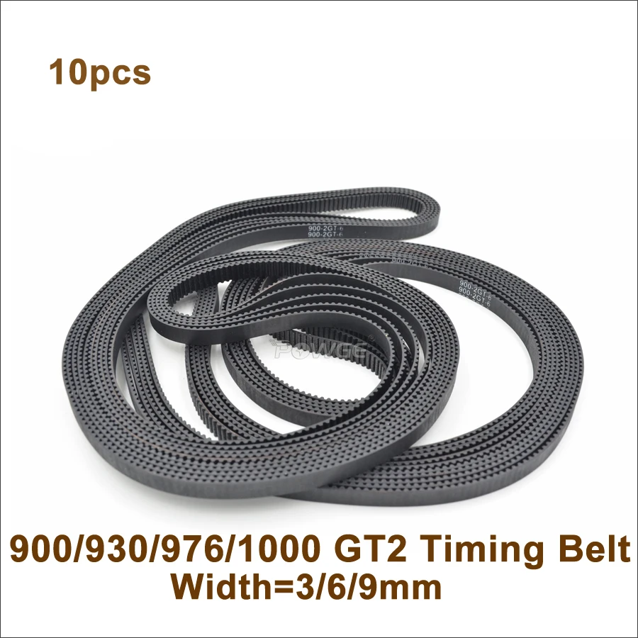 POWGE 900/930/950/976/1000 2GT зубчатый ремень W = 3/6/9/15 мм зубов 450/465/475/488/500 GT2 замкнутому циклу