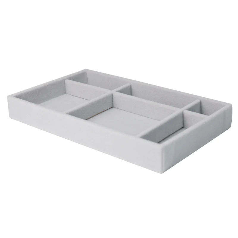 21x12x2.3cm Шкатулка для ювелирных изделий, органайзер для хранения серых сережек, колец, браслетов, ожерелий, брошек, шкатулка, свадебное украшение - Цвет: 21x12x2.3cm
