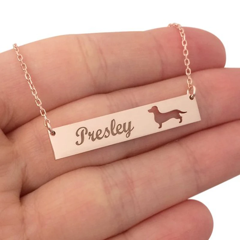 

Ufine Personalized Animal Name gift for girl fashion DACHSHUND Dog Necklace cooper high quality pendant necklace N2141