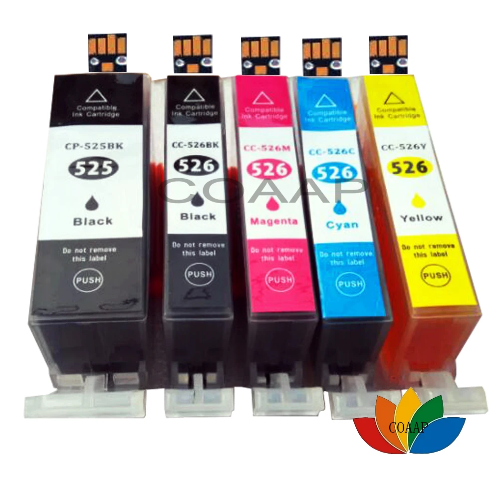5 совместимых 525 526 чернильных картриджей для Canon pgi525 cli526 Pixma MG5150 MG5200 MG5250 MG5350 MG6150 |