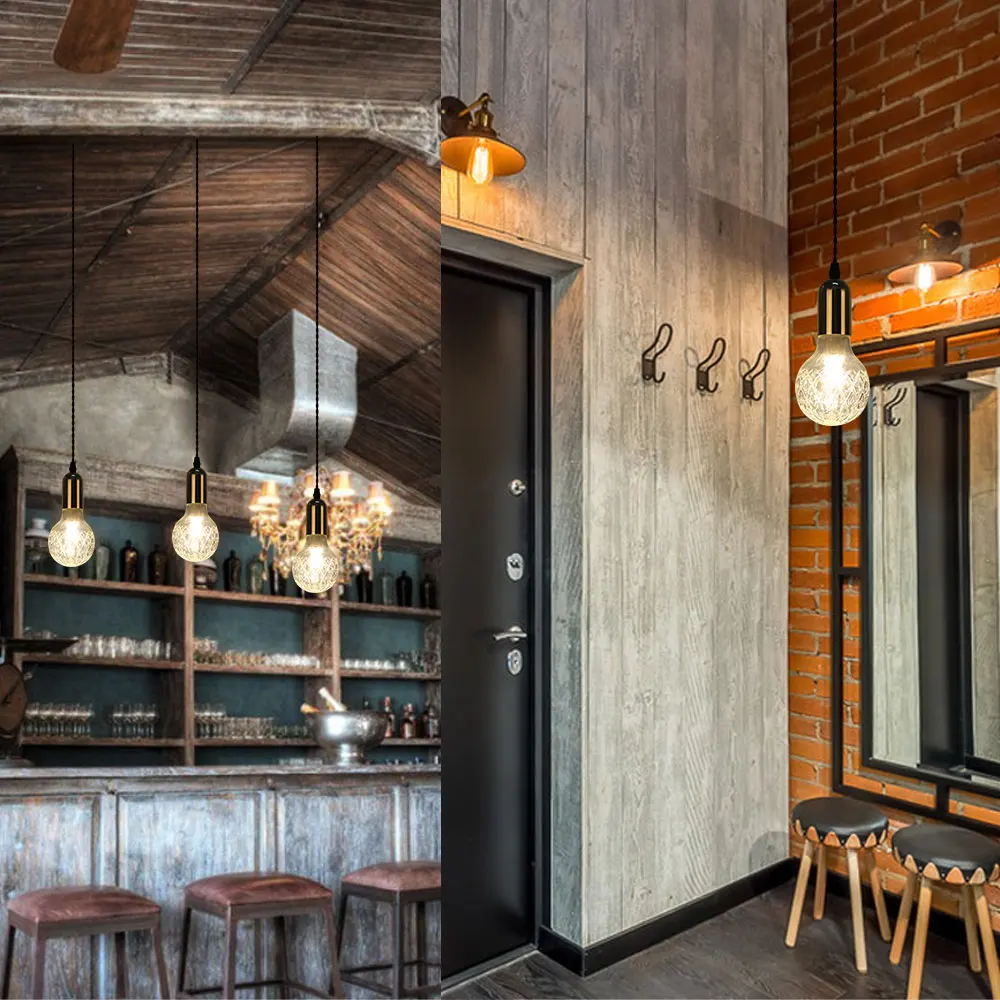 Lámpara colgante LED para restaurante, lámpara colgante y moderna de cristal, lámparas colgantes creativas para comedor, dormitorio, sala de estar, luces LED E14