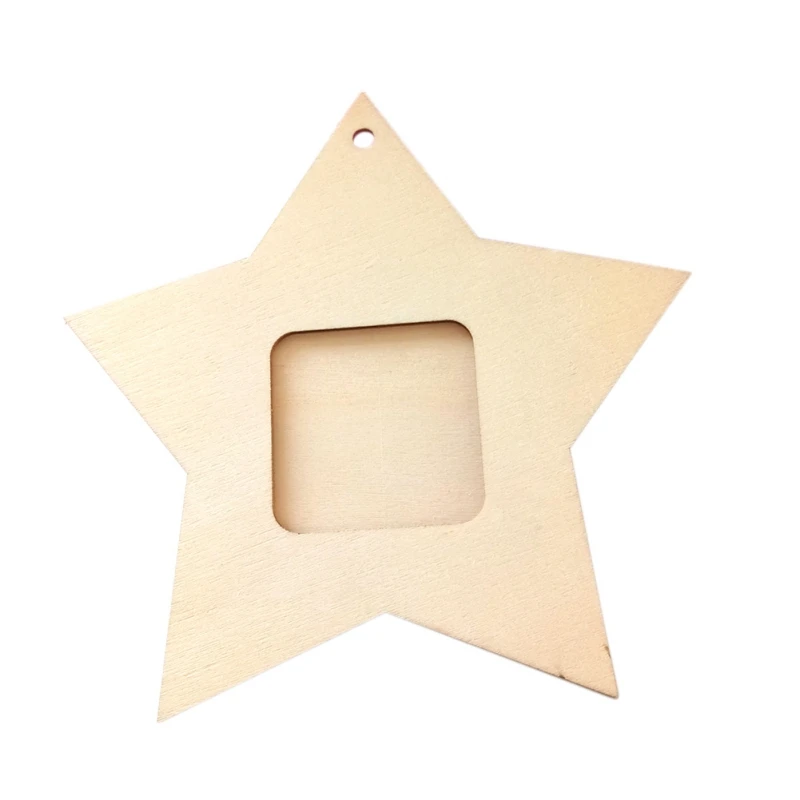 10PCS Wooden Mini Star Photo Frame Household Decoration Small Photo Frame Hanging Decoration