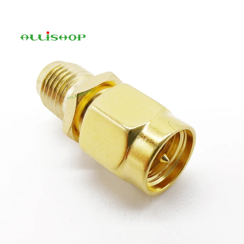 ALLISHOP RF SMA Прямой позолоченный SMA штекер для RP-SMA Женский Разъем RF коаксиальный адаптер конвертер для FPV Дрон Wi-Fi антенна