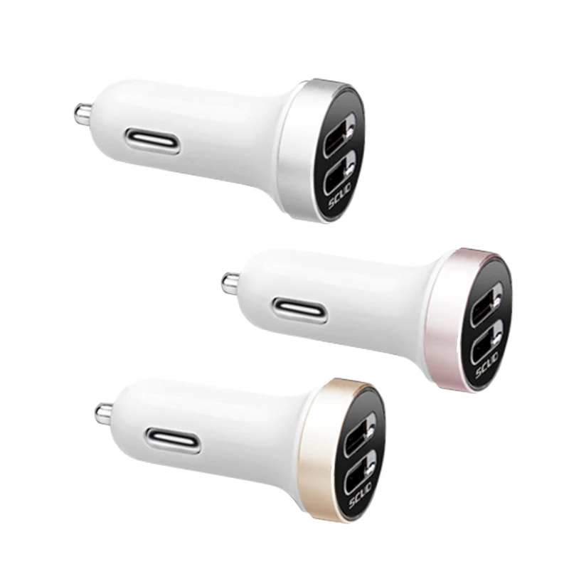 Автомобильное зарядное устройство SCUD с двумя выходами USB 2.4A быстрая зарядка