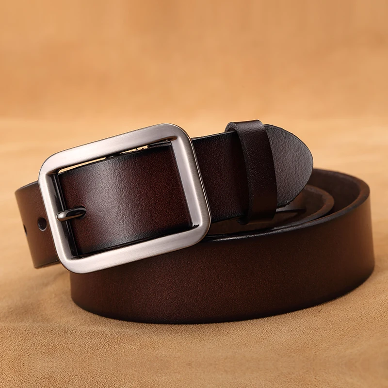 Мужской и женский ремень из натуральной воловьей кожи с пряжкой для отдыха