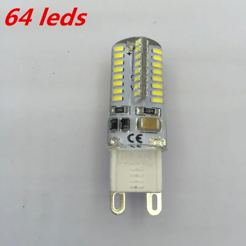 220V G9 светодиодный лампы 104/64/72 светодиодный s светодиодный затемнения 3014SMD лампы силиконовый чехол с украшением в виде кристаллов светильник 360 градусов возможность замены галлогеновой лампой