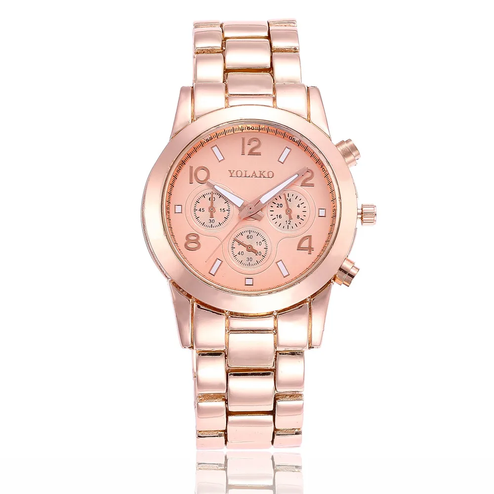 Для женщин часы дамы Нержавеющая сталь ремешок кварцевые женские элегантное