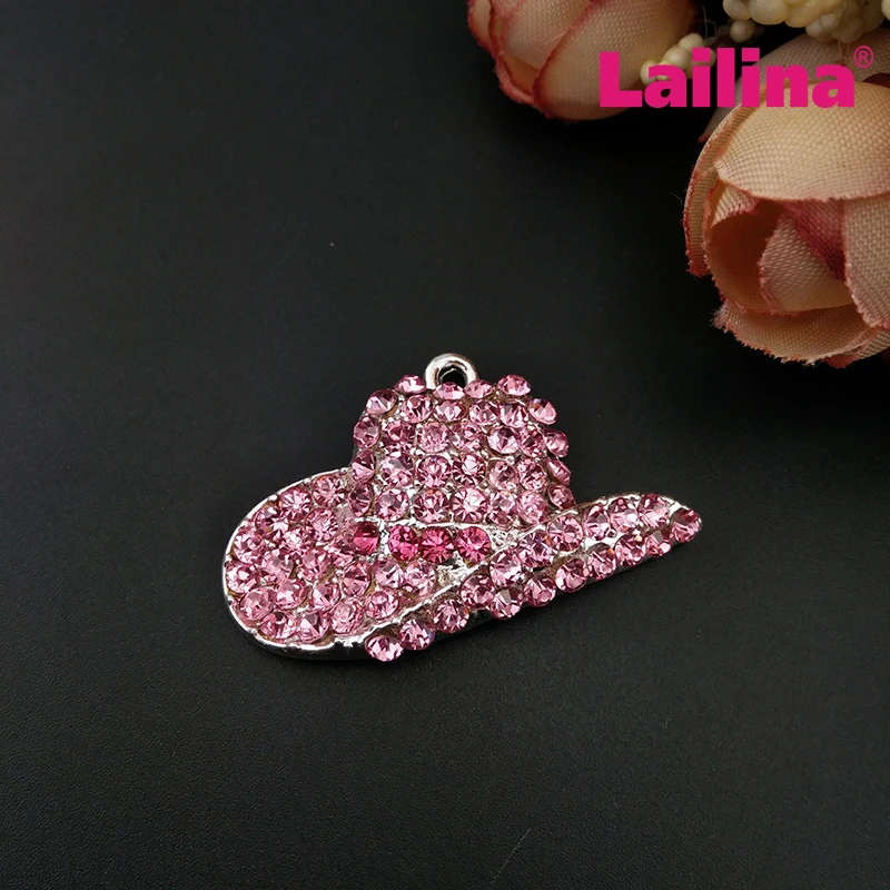 Шармы в виде милой розовой шляпы 50 шт./лот Женские Подвески с кристаллами и