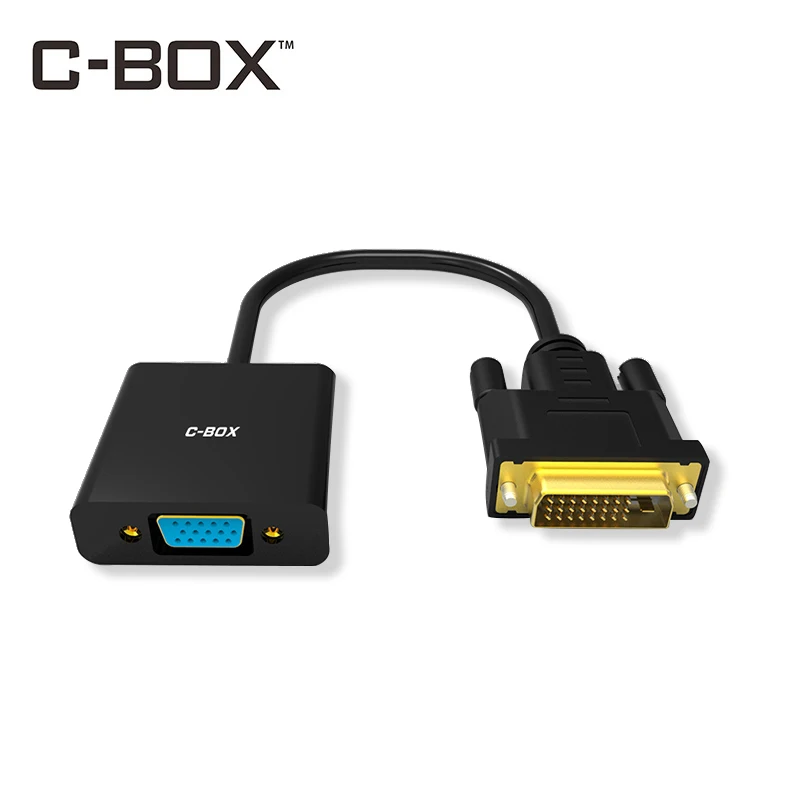 C-BOX DVI To VGA Adapter D Audio Cable For PC Projector HDTV 1080P 24 1 Converter Video Cables | Электроника