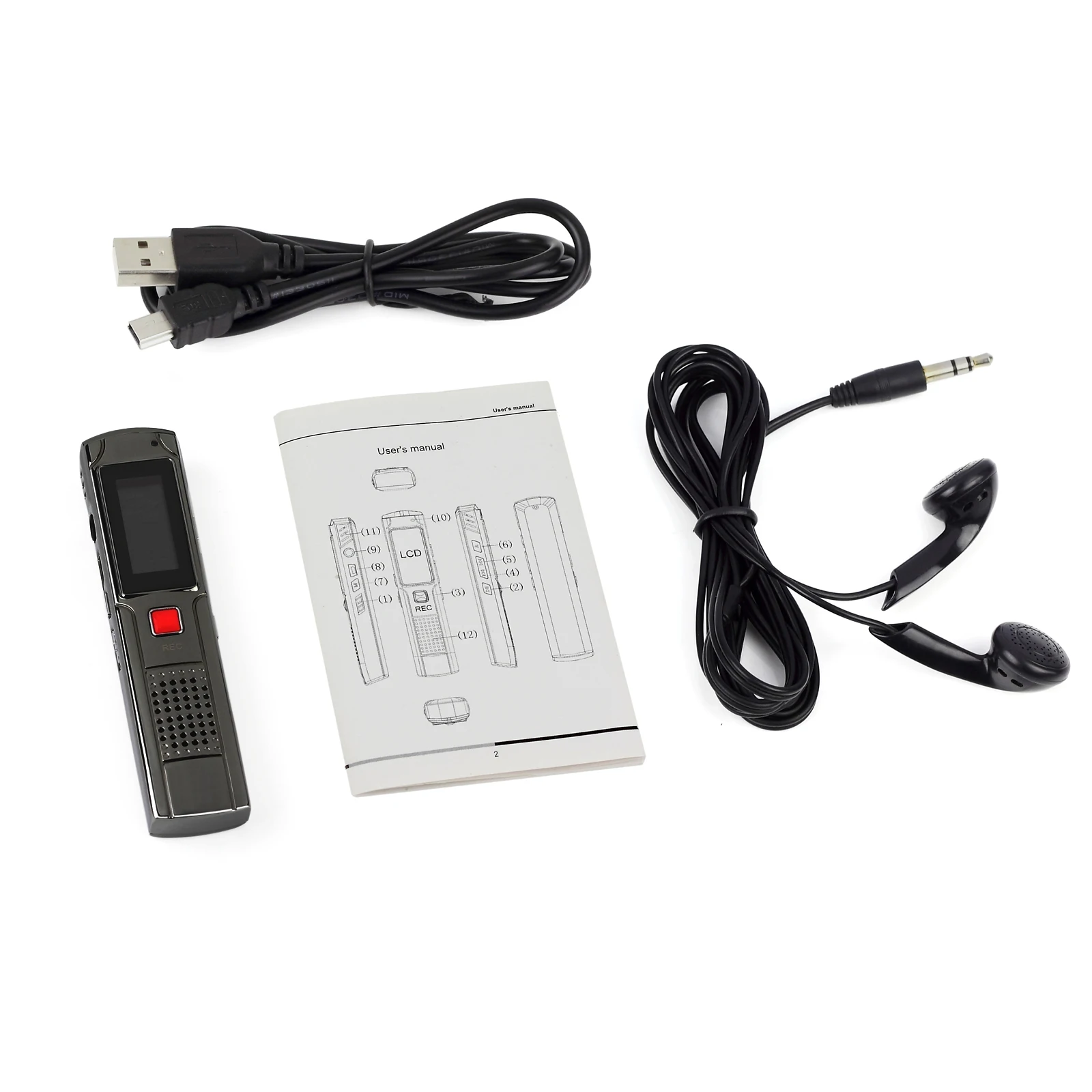 PROZOR 8GB Диктофон USB профессиональная поддержка удаление файлов A-B повторение 8