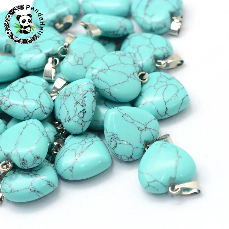 50pcs Natural Stone Heart Pendants with Tone Brass Findings 17~19x15~16x5~6mm Hole: 2x7mm | Украшения и аксессуары