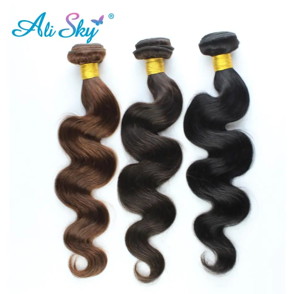 Alisky предварительно цветные перуанские волнистые волосы для тела 4 # светло