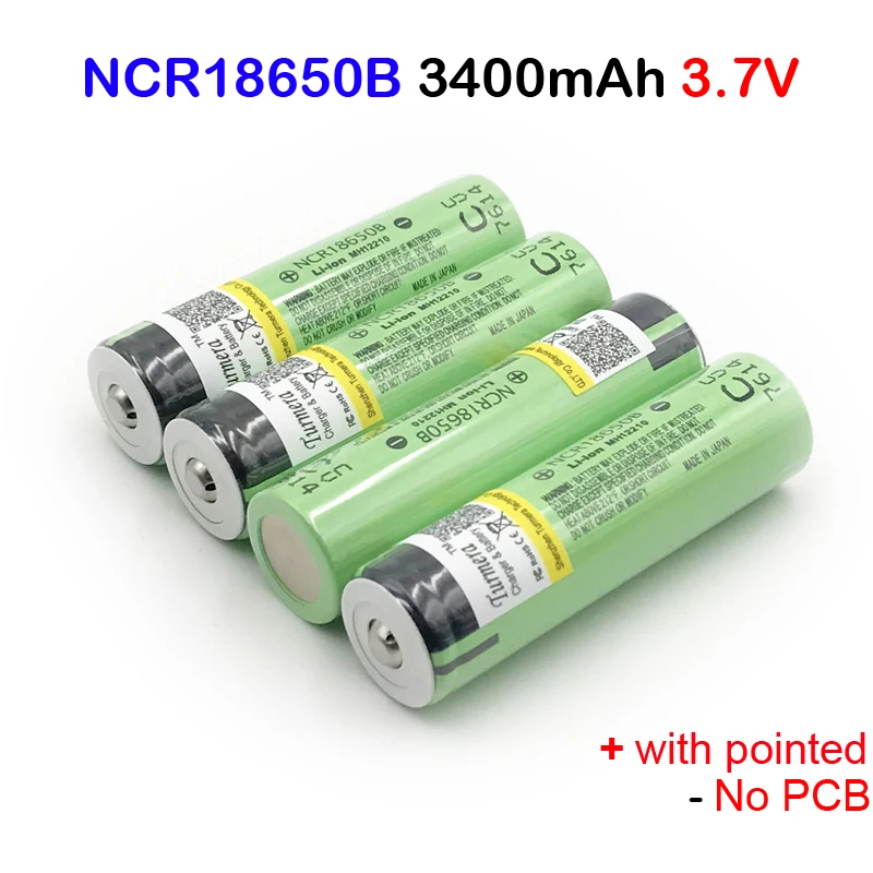 Аккумулятор 18650 ncr18650b 3400mah аккумулятор ncr 18650b с заостренным без PCB для фонарика|battery