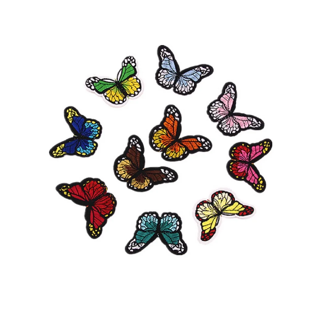 

10 шт. смешанные нашивки-бабочки для одежды, железная наклейка, аксессуары для одежды своими руками, нашивки