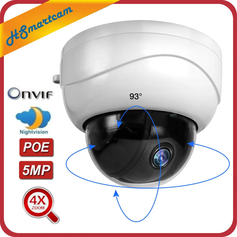 5MP POE PTZ купол 4X оптический зум 2MP IP камера сетевая CCTV 1080P ИК Ночная безопасность RJ45 Мини HD камера s для HK XMeye ONVIF NVR