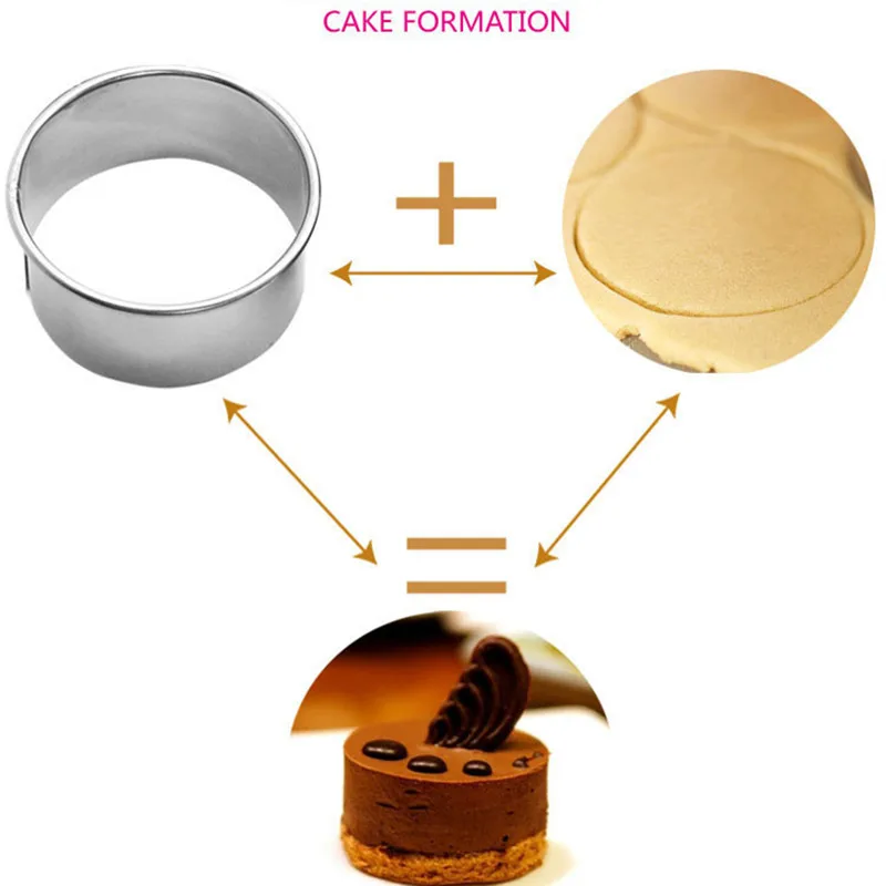 12 шт./компл. из нержавеющей стали круглое кольцо мини мусс овощерезка fondant mold для