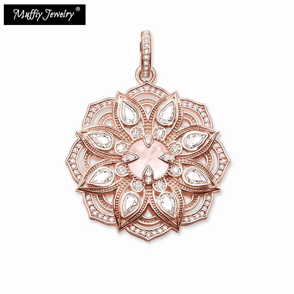 

Rose Gold Color Lotus Pendant, Style Europe Glam Good Jewelry For Women,2019 Classic Gift In 925 Sterling Silver,Super Deals