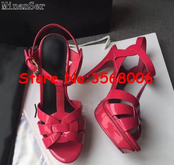 Best-selling Patent Leather Original Women Buckle Strap Sandals Shoes Sexy Wedding Party Dress High Heels Pumps | Обувь