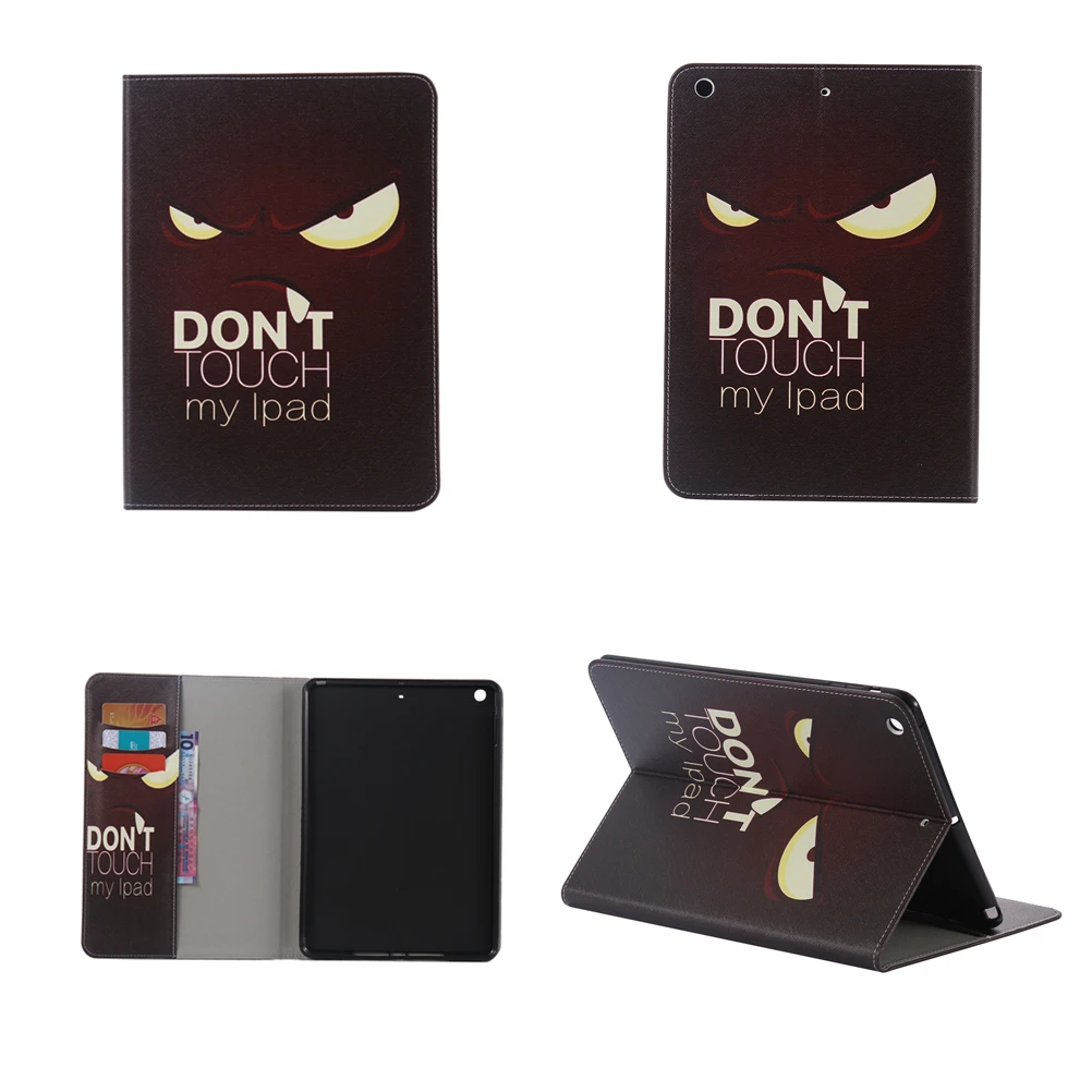 Для Apple iPad 7 6 5 4 3 2 Eye PU кожаный чехол кошелек с подставкой для планшета задняя