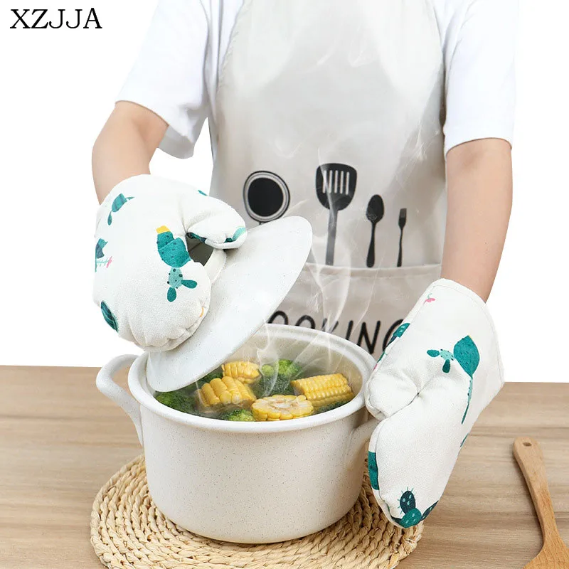 

XZJJA 1PCS Thickened Oven Heat Insulation Gloves Non-Slip Heat-Resistant Gloves Home Kitchen Cooking Accessories Baking Tools