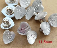 30pcslot size11 5mm heart shape jelly rhinestone wedding buttons diy garment accessoriesss 188
