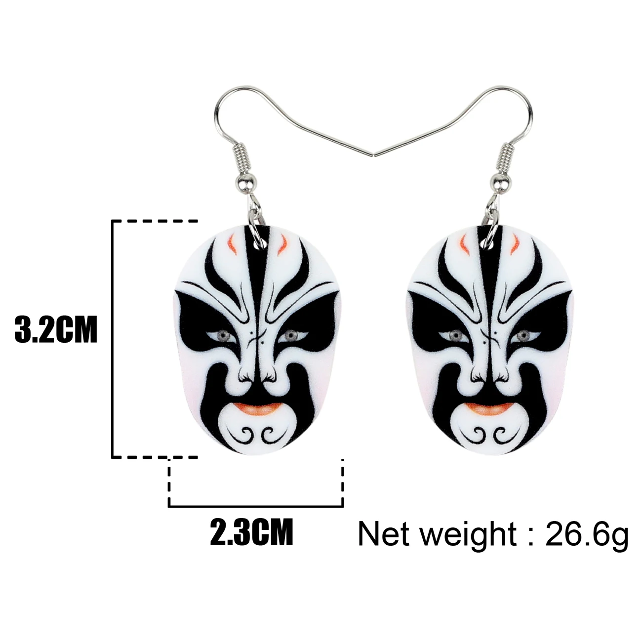 WEVENI Acrylic Chinese Beijing Opera Facial Masks Earrings Drop Dangle Fashion Novelty Jewelry For Women Girl Gift Charms Bijoux | Украшения