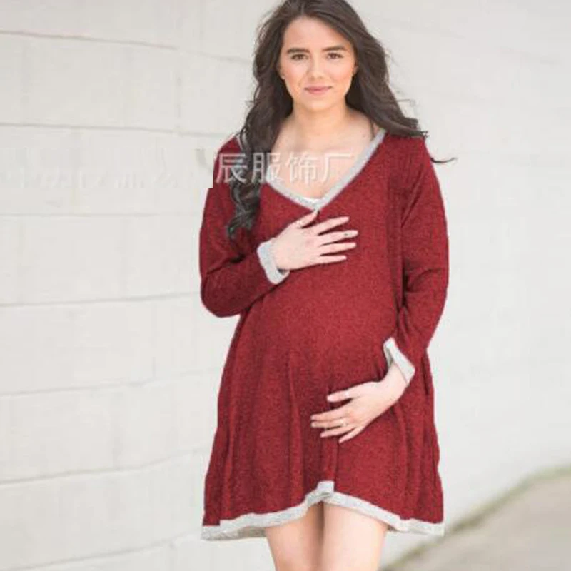 

Loose Straight Women's Dresses Long Sleeve Dresses for pregnant women 2019 New Fashion Casual Dress for Pregnant Women Pregnanc