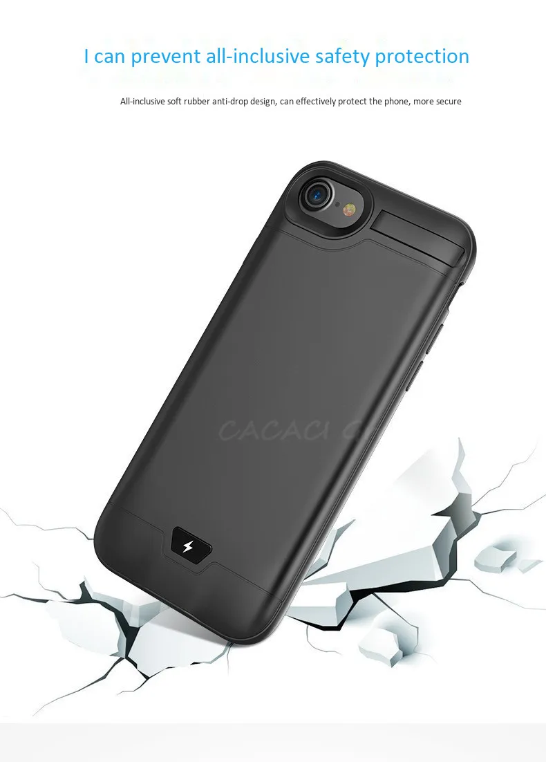 5200/8200 мАч чехол для зарядки аккумулятора большой емкости для iphone 6s 7 8 Внешний аккумулятор чехол для зарядки для iphone 6s 8 7 plus чехол для аккумулятора
