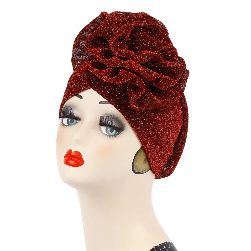 Однотонная Женская индийская шляпа с цветочным принтом мусульманская