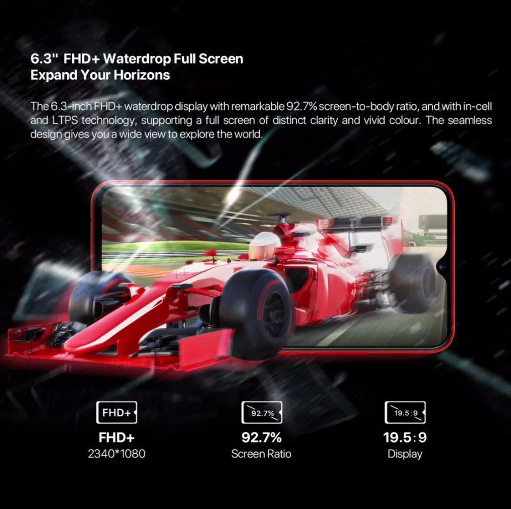 UMIDIGI F1 смартфон с 6 3-дюймовым дисплеем процессором Helio P60 ОЗУ 4 Гб ПЗУ 128 ГБ 5150 мАч 16
