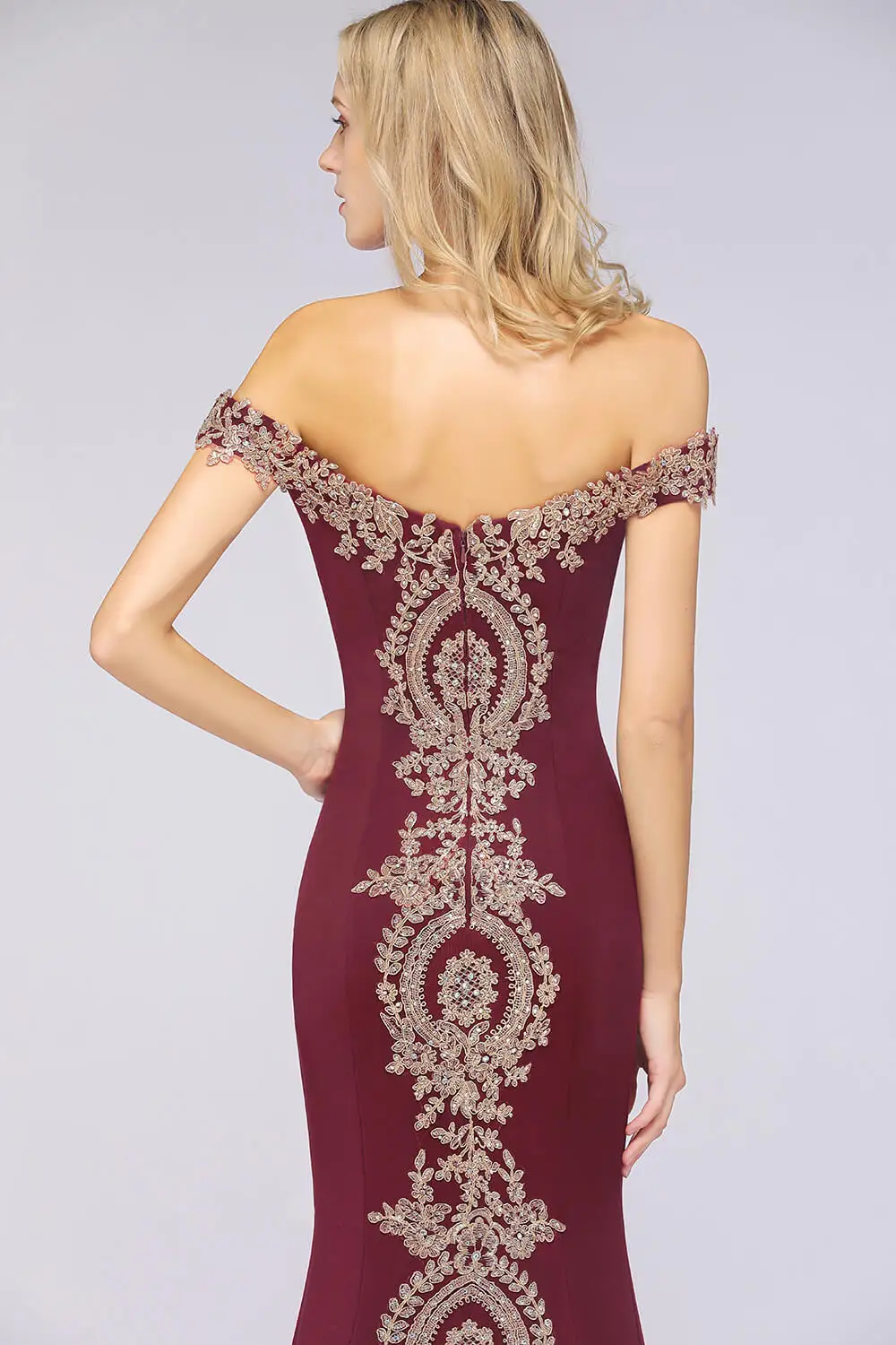 Robe de Soiree Новое бордовое кружевное вечернее платье с кристаллами элегантное розовое вечернее платье с рукавами-крылышками Vestido de Festa