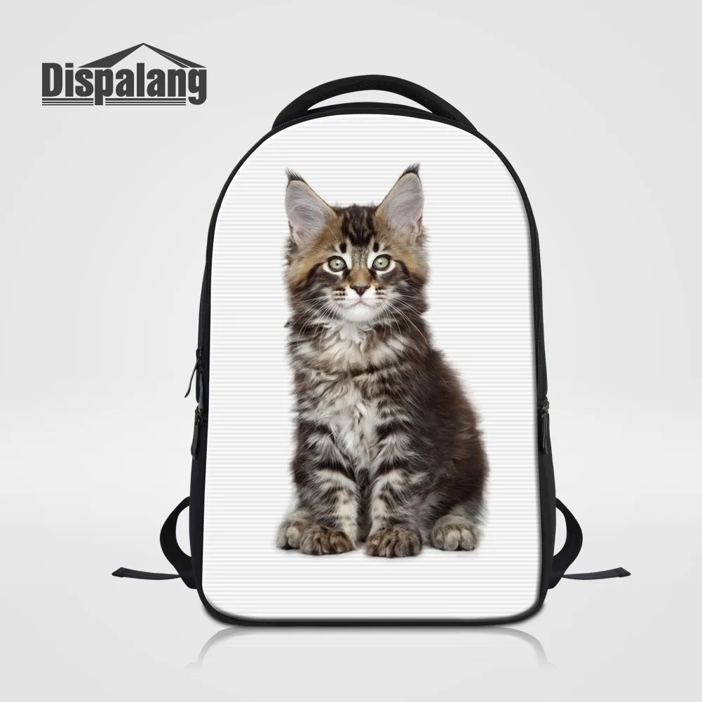 Рюкзак Dispalang с принтом кота для ноутбука школьная сумка колледжа рюкзак