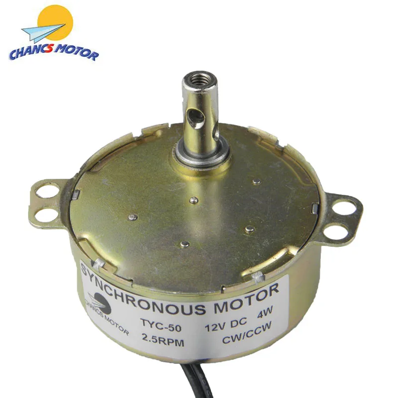 CHANCS TYC-50 синхронный двигатель сплошная ось 12 V DC 2,5-3 RPM 4 W CW/CCW высокого качества