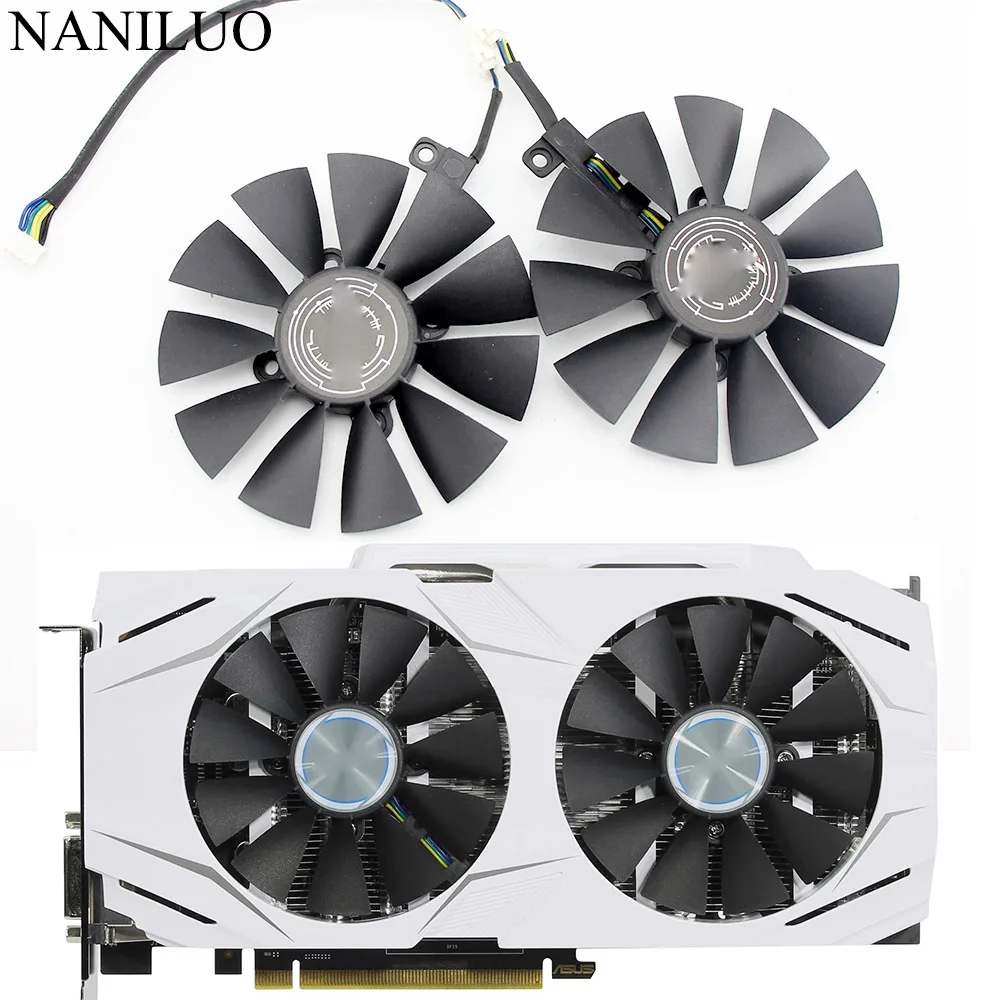 2 шт. 87 мм охлаждающий вентилятор для графической карты ASUS DUAL GeForce GTX1060 O6G PLD09210S12HH