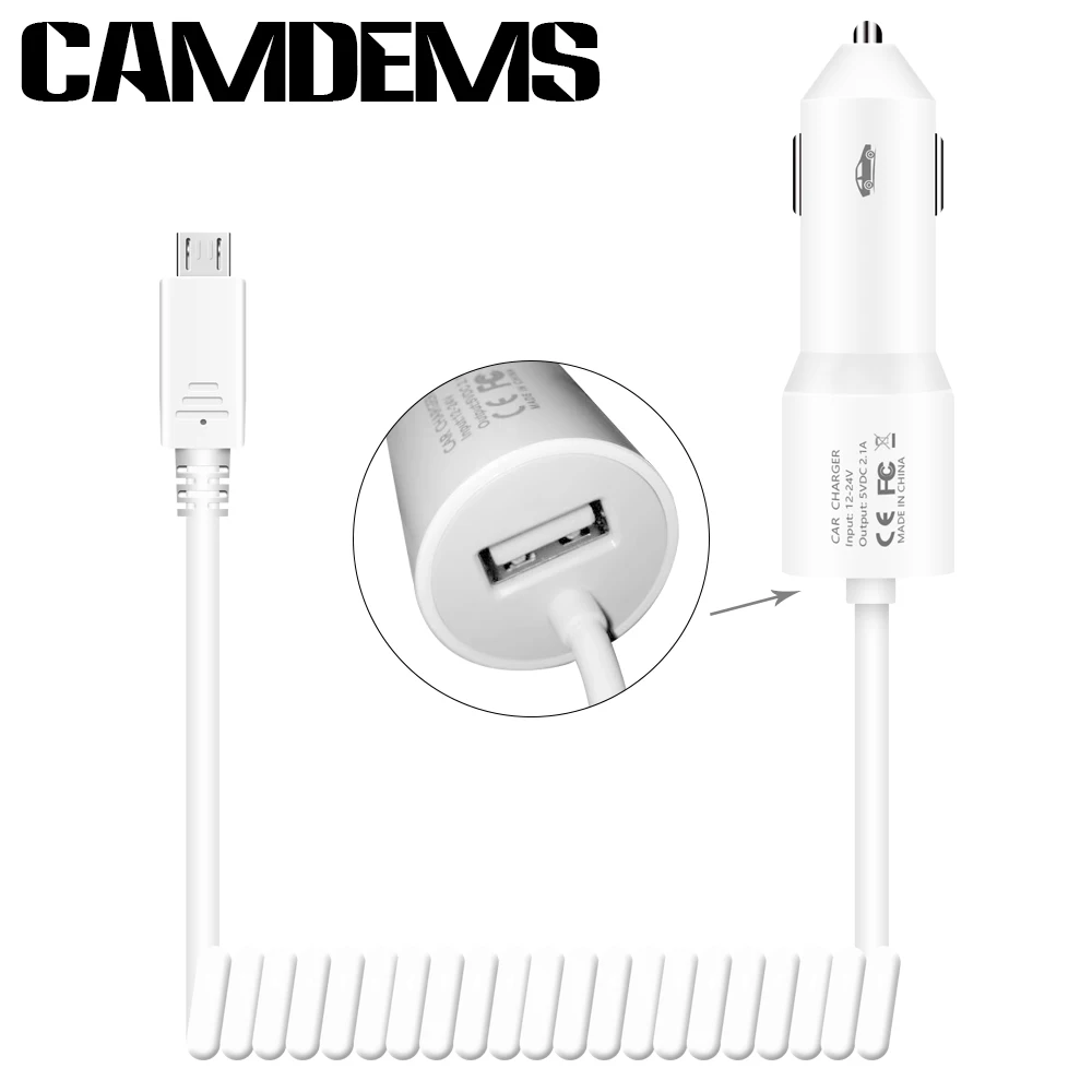 1 мини зарядное устройство CAMDEMS для автомобилей с 5V 2A micro USB кабелем samsung S7 S6 крутой