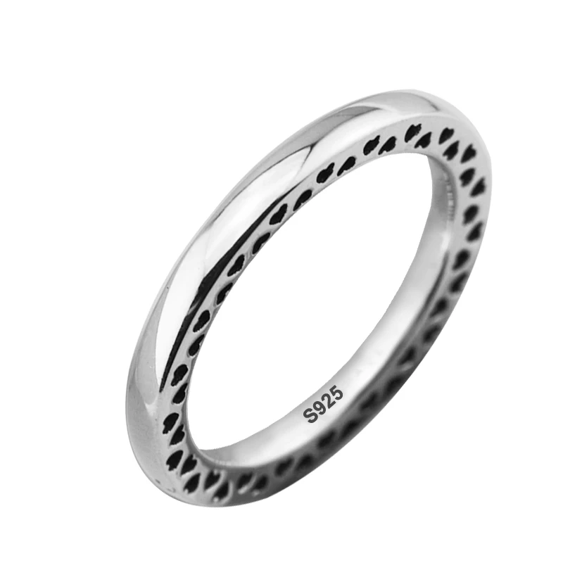 

925 Original Rings for Women Sterling Silver Classic Hearts of Signature Ring Engagement Wedding Statement Jewelry Anillos