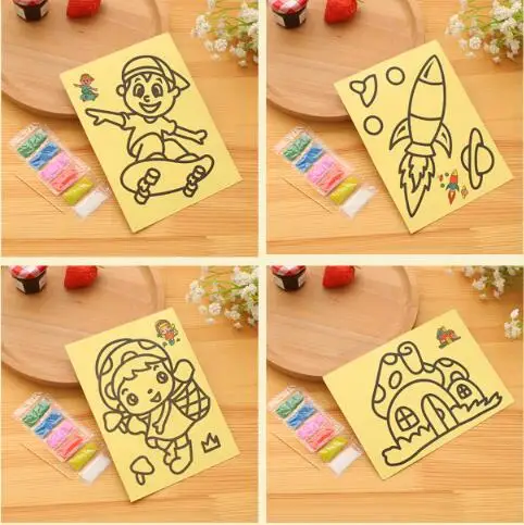 3 шт./лот детские игрушки для рисования Детские Картины из песка Поделки