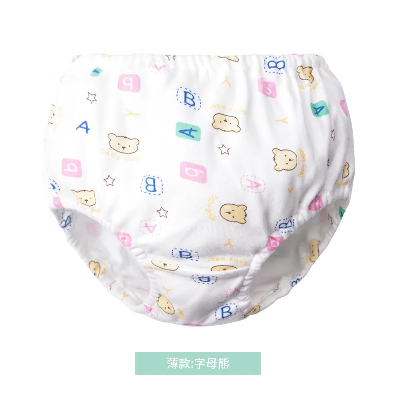 01 0-7Y Baby Girls Panties Toddler Boys Underwears Infant Cotton Training Reusable Nappy Washable Diapers Cover Cartoon Bread Pants - Цвет: 01