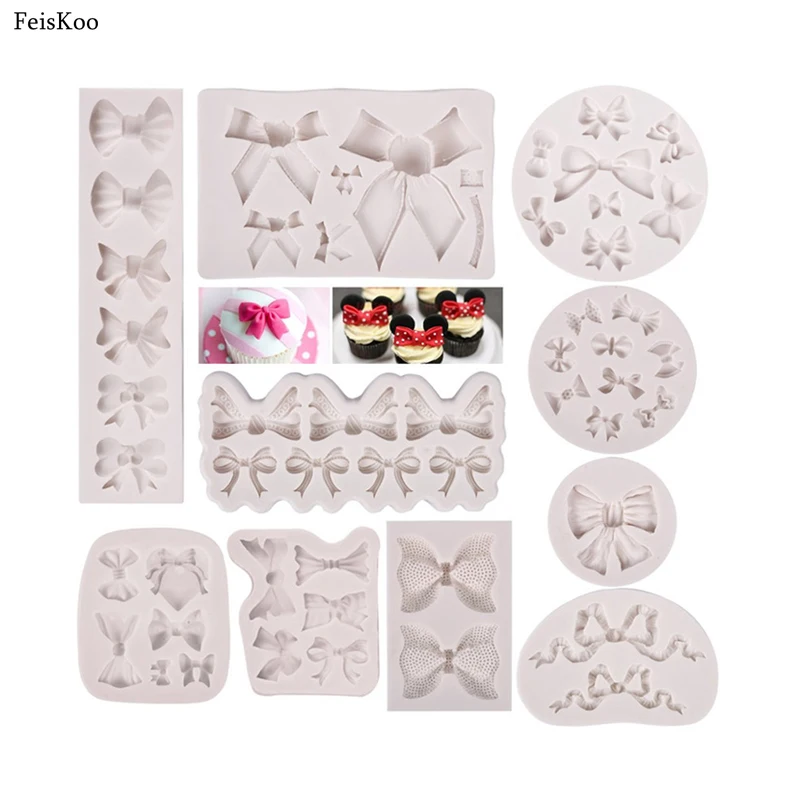 3D Бабочка бант узел Moule силиконовая форма De Silicona Para Fondant для украшения торта