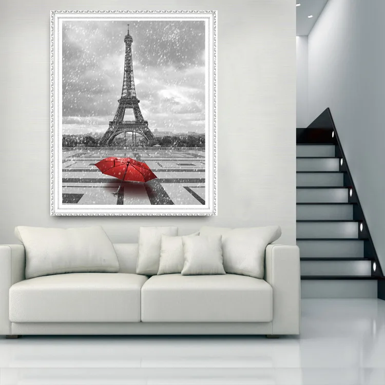 

Paris Eiffel tower girl Diy 5d full diamond painting mosaic Daimond painting decorative Diamond Embroidery for home decoration