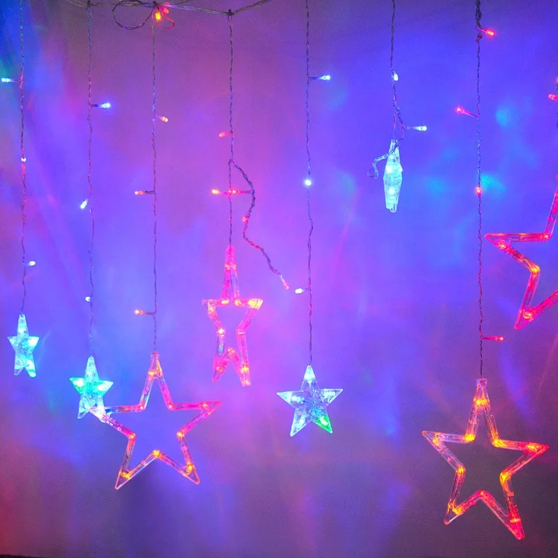 Multicolor 2,5 м, Рождественское украшение, светодиодный светильник, переменный ток 220 В, Noel Natal, Сказочная звезда, светодиодный светильник для дома, новогоднее, рождественское освещение - Цвет: Multicolor