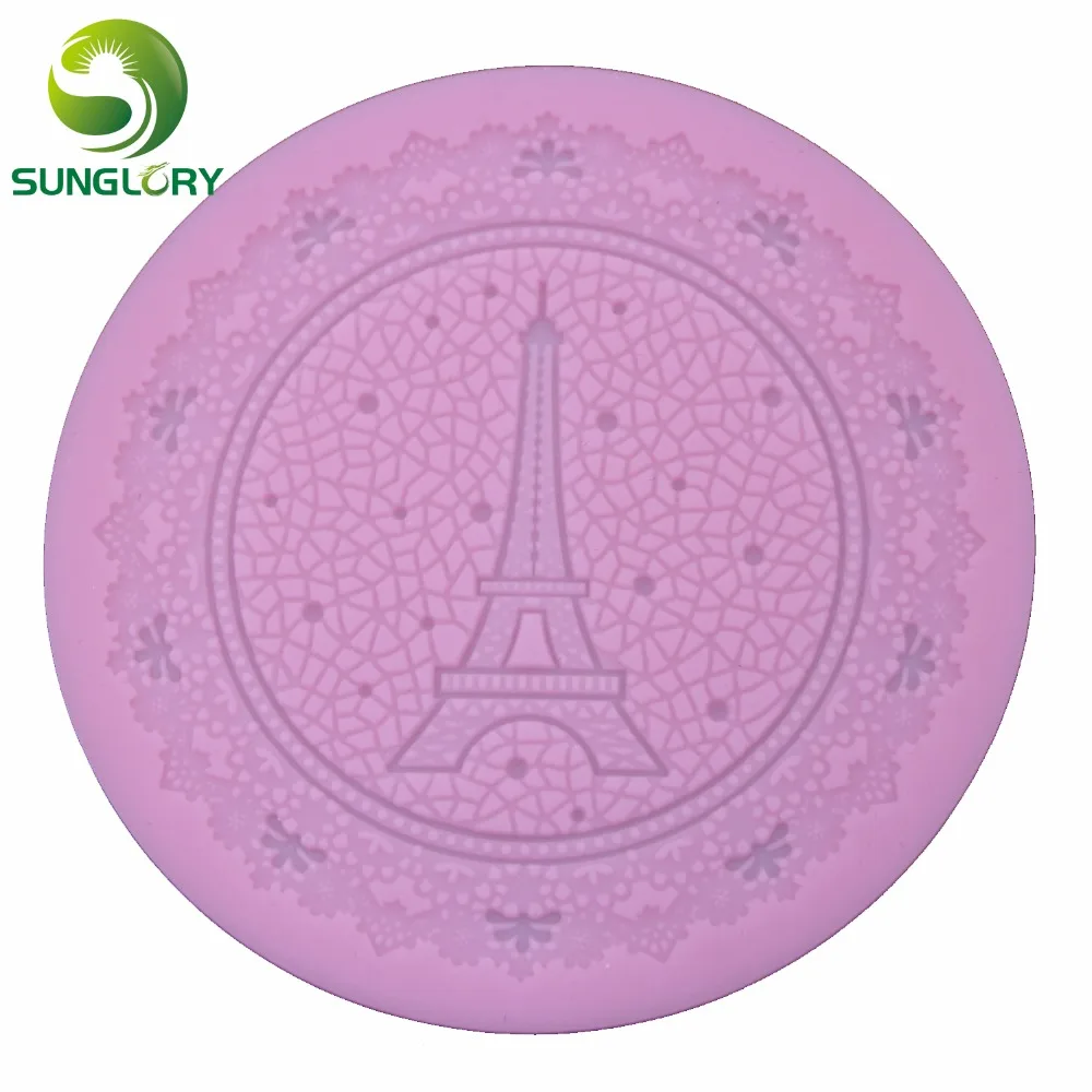 Париж Эйфелева башня Силиконовая Форма торт кружева коврик помадка украшения