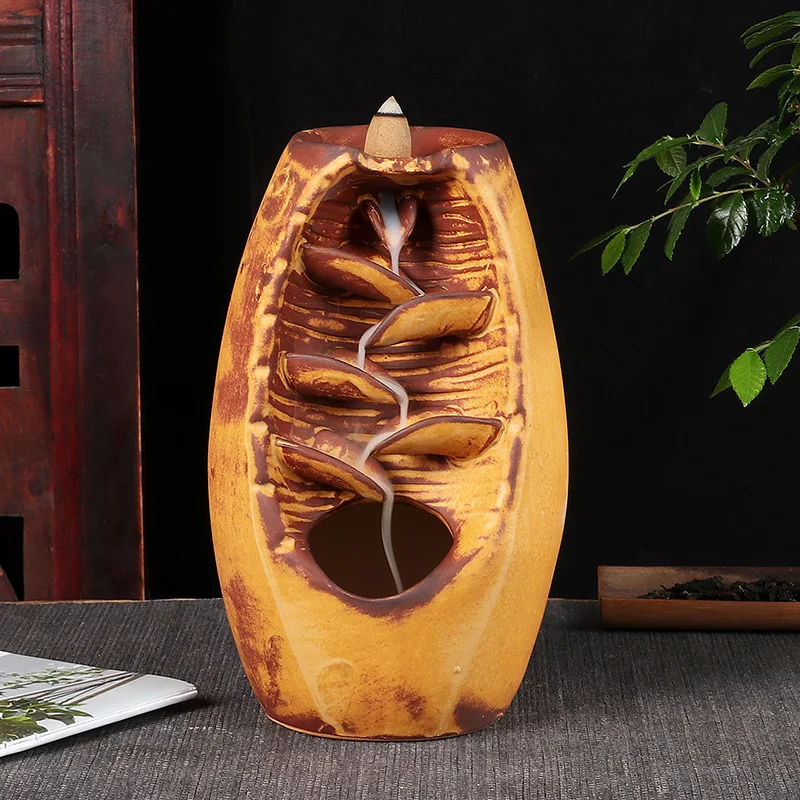 Backflow Ceramic Incense Burnerd Smoke Water Fall Down Mountain Handicraft Incense Censer Holder Home Decoration - Цвет: 1pcs