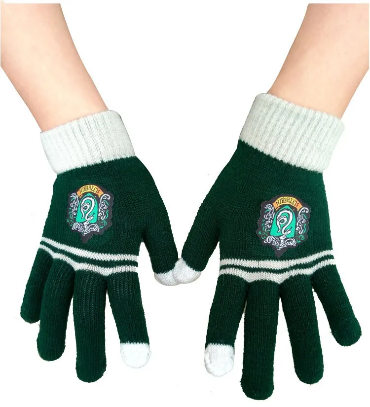 Перчатки Gryffindor Slytherin Hufflepuff Ravenclaw 2019 зимние теплые перчатки для сенсорного экрана