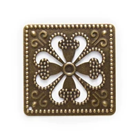 1030 piece bronze tone filigree square shaped wraps jewelry making diy connnector embellishments findings 46mm