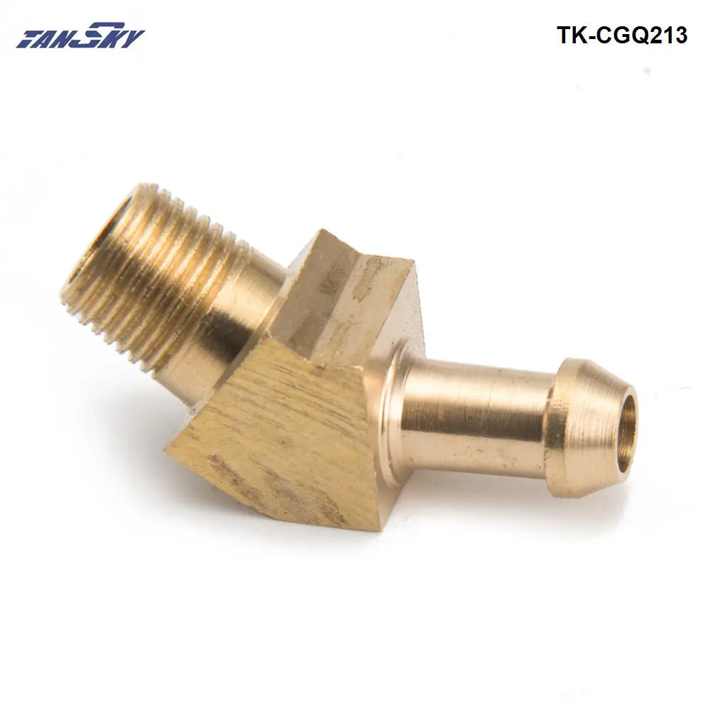 Латунь Boost Hose Barb к мужской резьбе 45 градусов угловой фитинг для Garrett T2 T3 Turbo 1/8