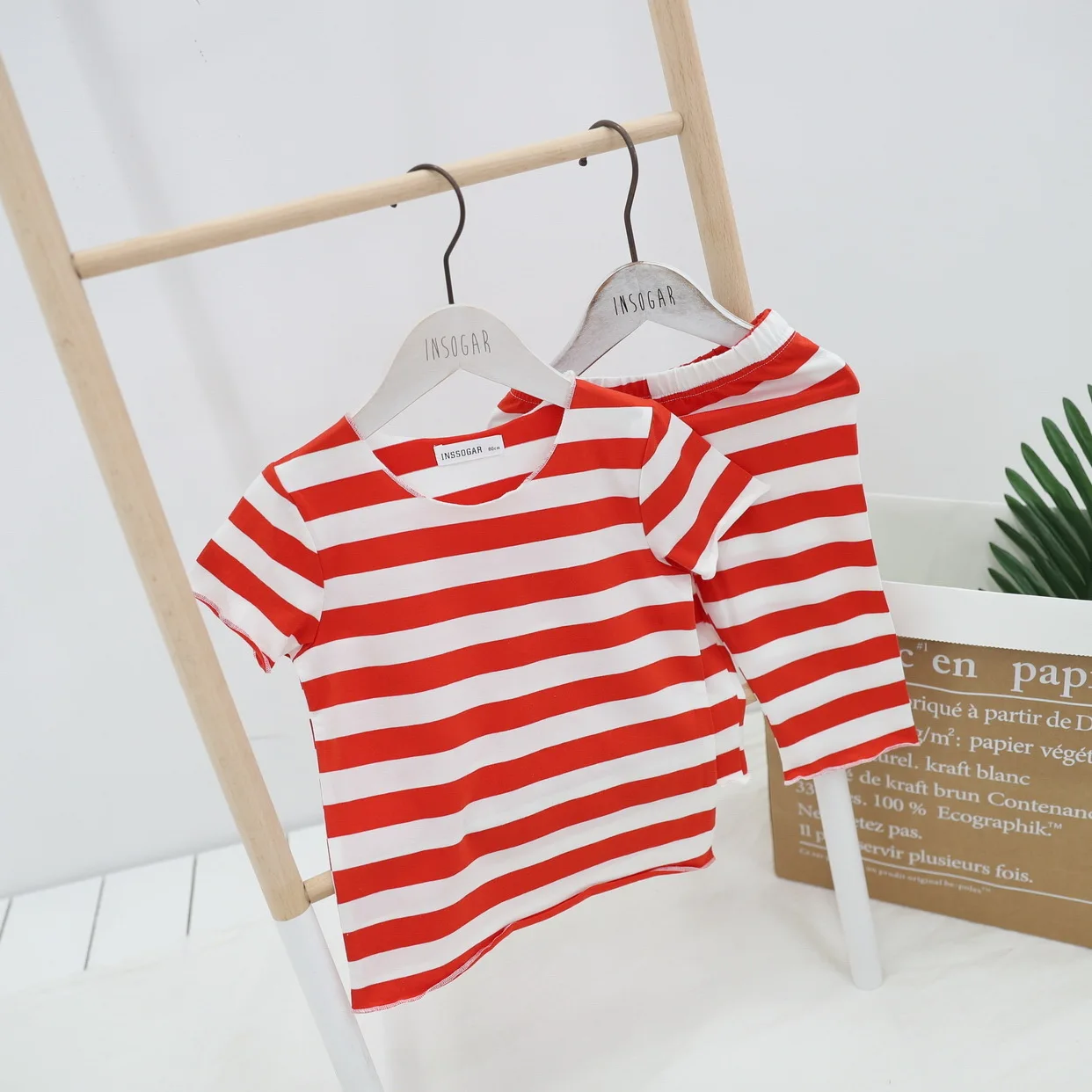 Новинка 2018 года Корейская версия детской домашней одежды в полоску детская